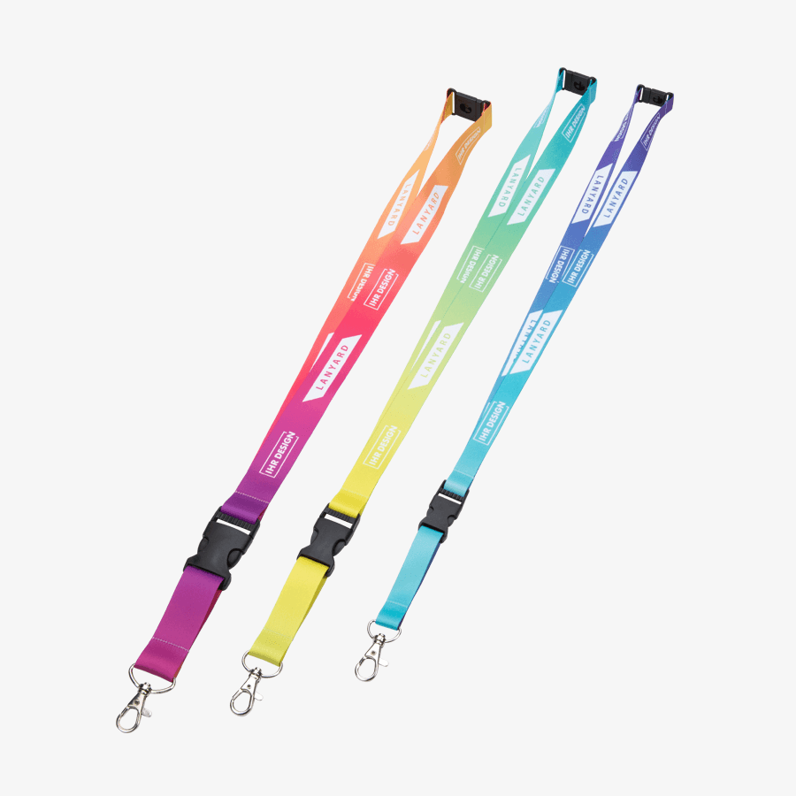 Lanyards mit Schnapp- und Sicherheitsverschluss mit Metallring und individuellem Druck