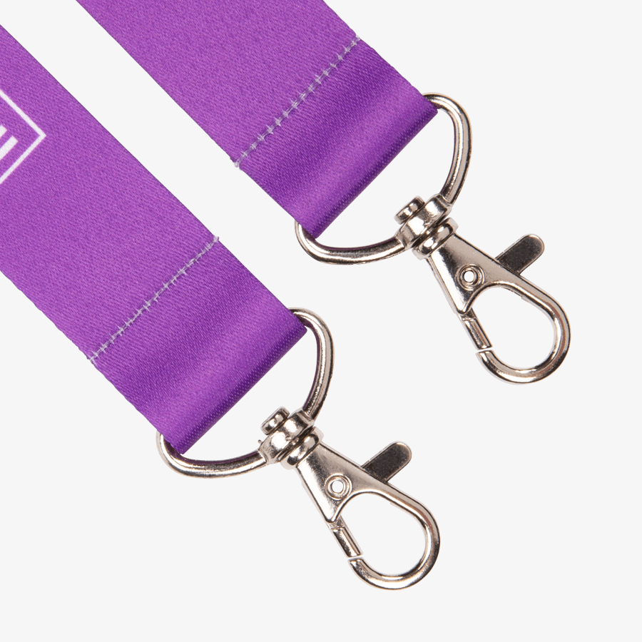 Detailansicht der Haken eines klassischen Duo-Lanyards mit Wunschmotiv