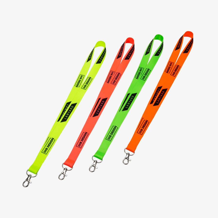 Neon-Lanyards, 1/0-farbig bedruckt, mit Haken