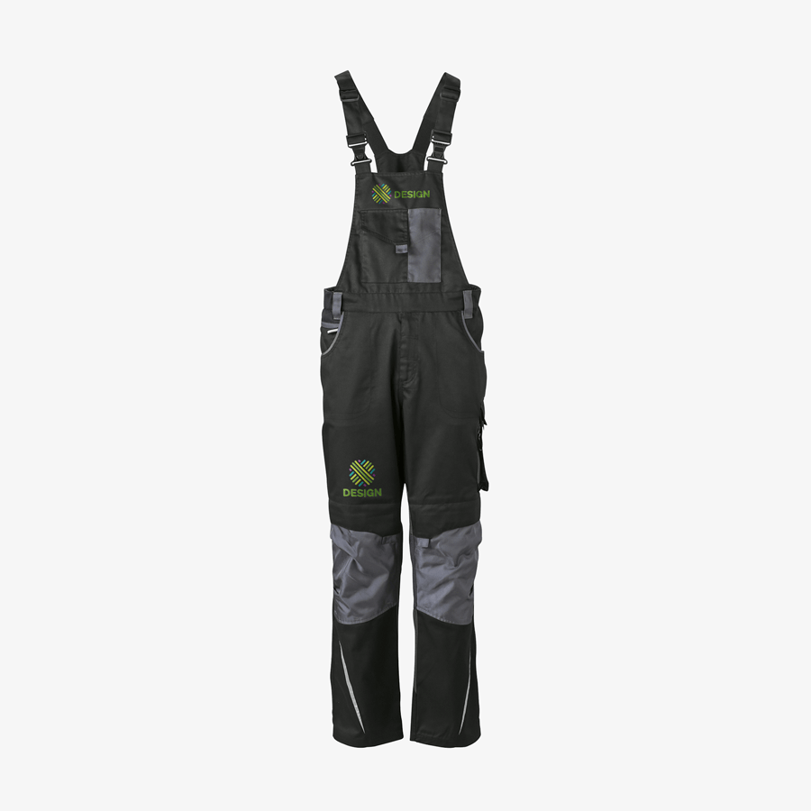Premium-Latzhose mit individueller mehrfarbiger Stickerei
