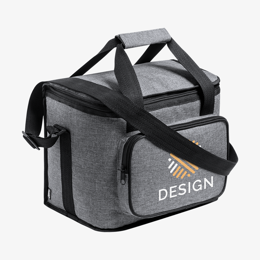 Vollfarbig bedruckte Lunch-Kühltasche mit Reissverschlussfach und zwei Tragegriffen, aus RPET