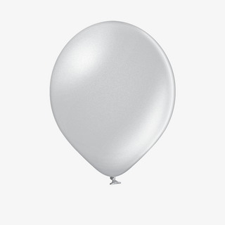 Schimmernder Metallic-Luftballon in Silber, individuell bedruckbar oder unbedruckt