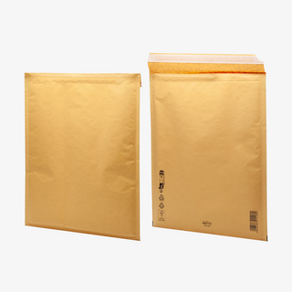 350 x 470 mm grosse Luftpolstertasche in braun ohne Sichtfenster, mit Haftklebeverschluss