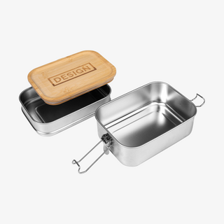 Edelstahl-Lunchbox mit zwei Behältern und individueller Lasergravur