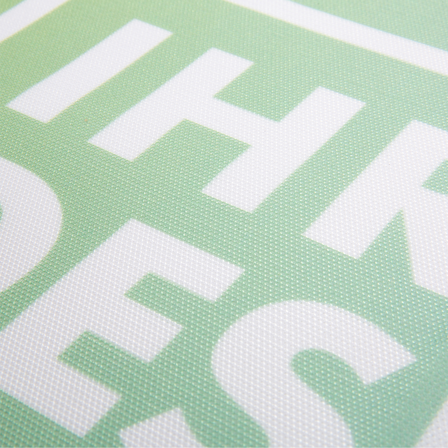 Detail PVC-freie Mesh-Plane, individuell 4/0-farbig bedruckt