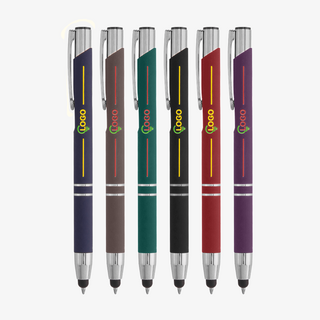 Touchpen-Kugelschreiber aus Metall in mehreren Farben, individuell bedruckt