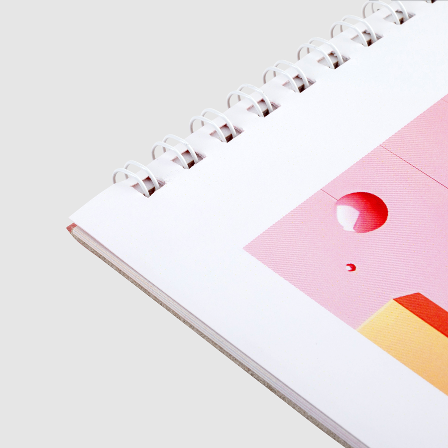 Detailansicht Monatskalender mit Spiralbindung, vollfarbig mit Wunschmotiv bedruckbar