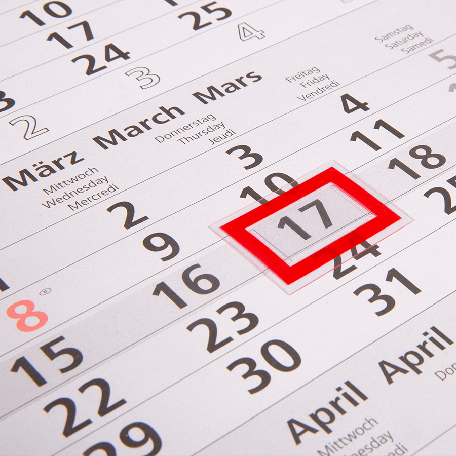 Monatswandkalender Einblock Detail Datumsschieber