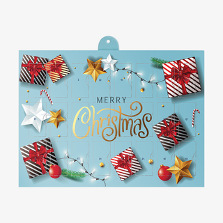Bedruckter Adventskalender zum Aufhängen, gefüllt mit CELEBRATIONS