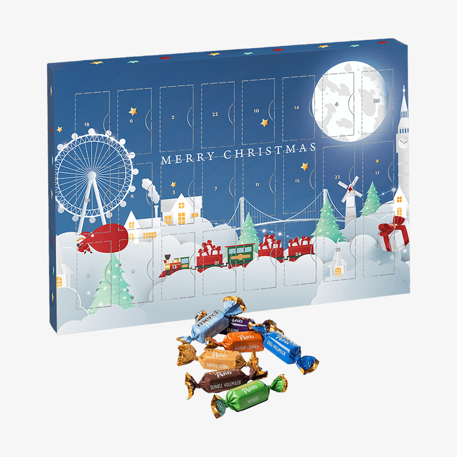 Individuell bedruckter Adventskalender zum Aufhängen mit merci Petits