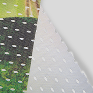 Nachhaltige Textilbanner Greenflag geschnitten Detail