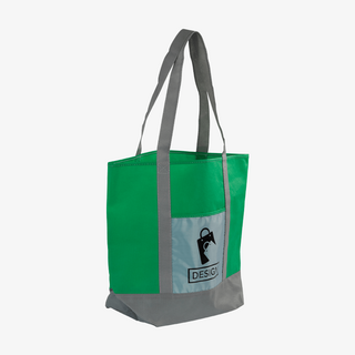 Non-Woven-Shopper in zwei Farbtönen bedruckt mit Fach