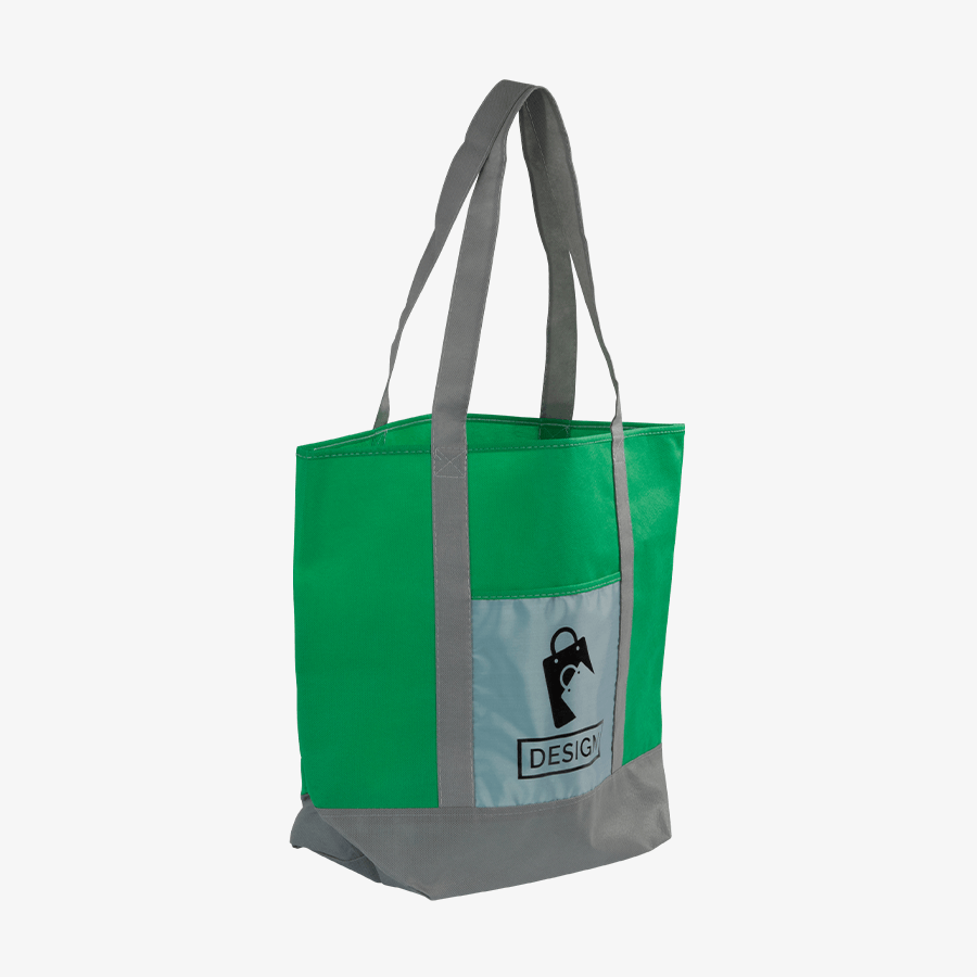 Non-Woven-Shopper in zwei Farbtönen bedruckt mit Fach