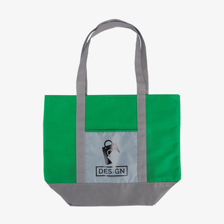 Einseitig bedruckter Non-Woven-Shopper in zwei Farbtönen mit Fach