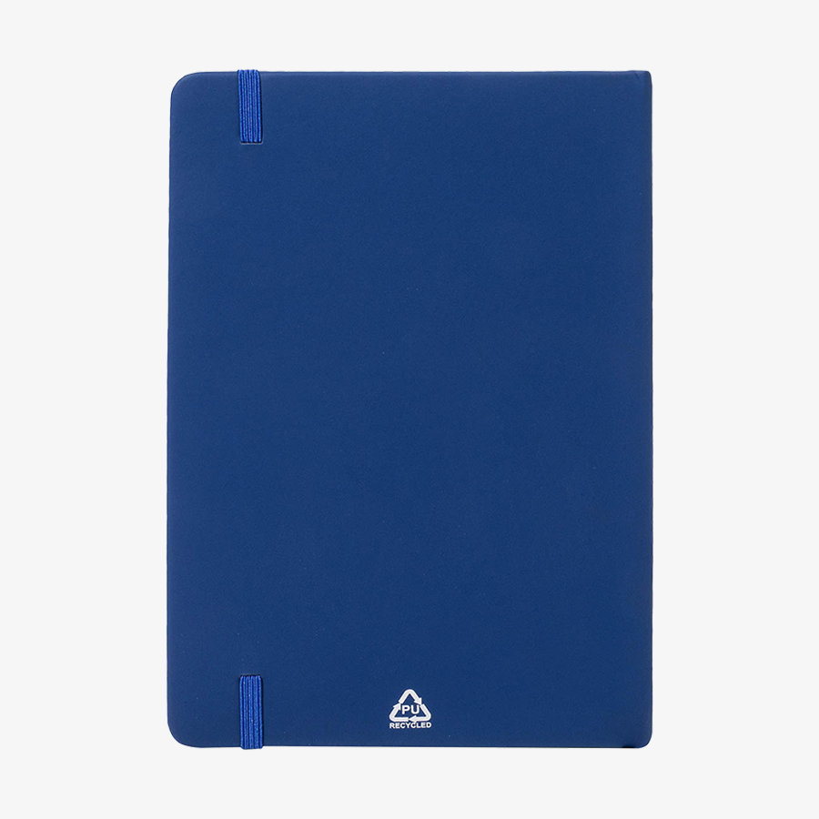 Detailansicht Notizbuch in DIN A6 mit Kunstleder-Cover, Lesezeichenband und Gummiband
