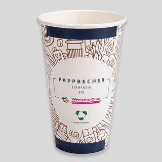 Einwandiger Standard-Becher der SpeedLine, individuell bedruckt mittels Offset- oder Digitaldruck