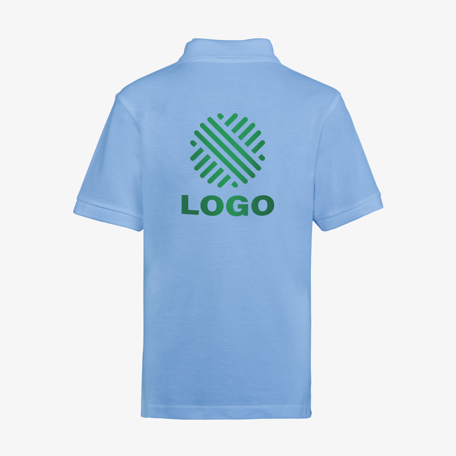 Poloshirt Kinder Digitaldruck Basic B&C Rückseite bedruckt