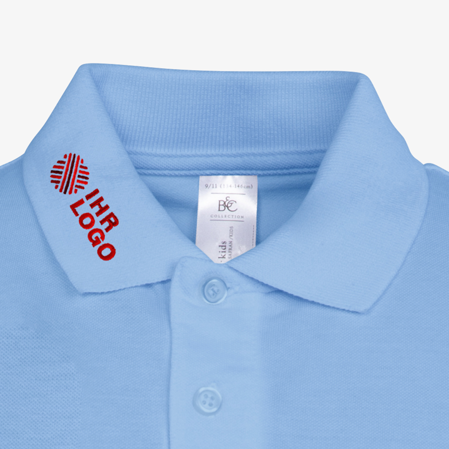 Poloshirt Kinder Basic B&C am Kragen bestickt