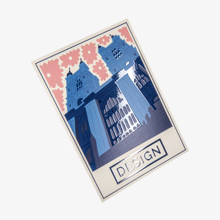 Postkarte mit partiellem Relieflack und vollfarbigem Druck, Hochformat