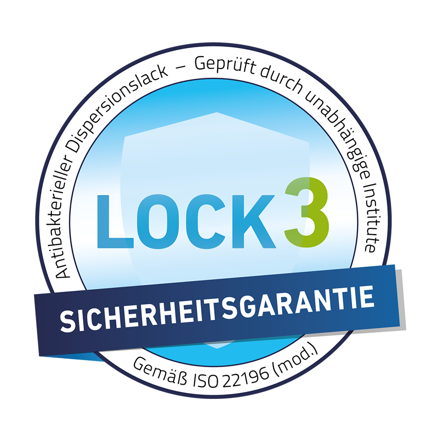 Prüfsiegel antimikrobieller Lack Lock3