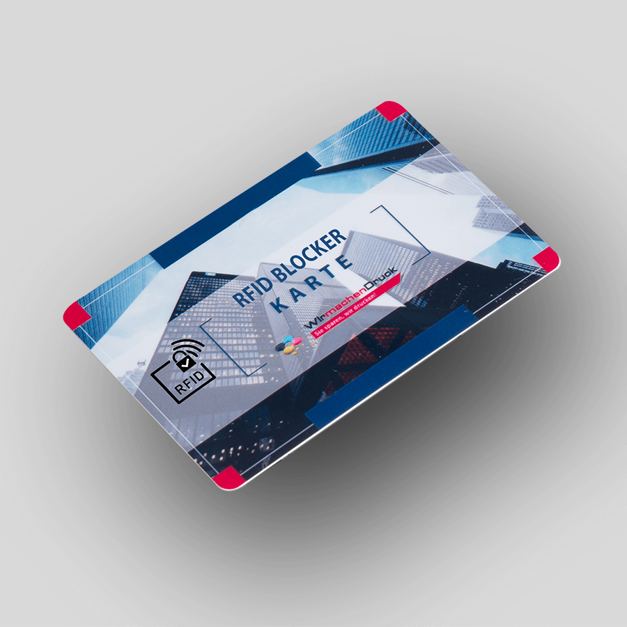 Individuell bedruckte RFID-Blocker-Plastikkarte in handlichem Format