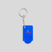 Schlüsselanhänger mit Einkaufschip blau