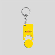 Schlüsselanhänger mit Einkaufschip gelb