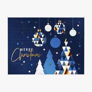 Individuell bedruckter Schokoladen-Adventskalender, gefüllt mit Klettini-Naps