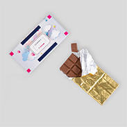 Schokolade mit bedruckter Umverpackung Inhalt