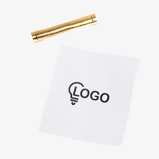 Sicherheitsos aus weissem Losdruckpapier mit individuellem Druckmotiv auf der Innenseite und glänzender Goldfolie auf der Aussenseite