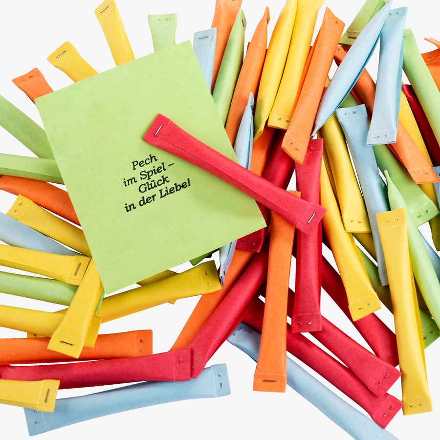 Bedruckte, bunte vorgefertigte Sicherheitslose (Gewinne) im Format 6 x 6,5 cm