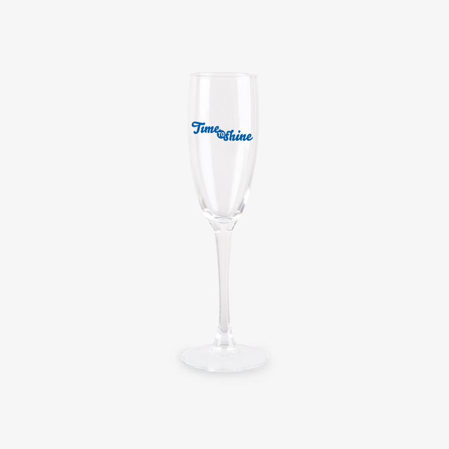 VIN-Sektglas mit Siebdruck, 19,5 cl Fassungsvermögen, 140 g schwer, 225 mm hoch