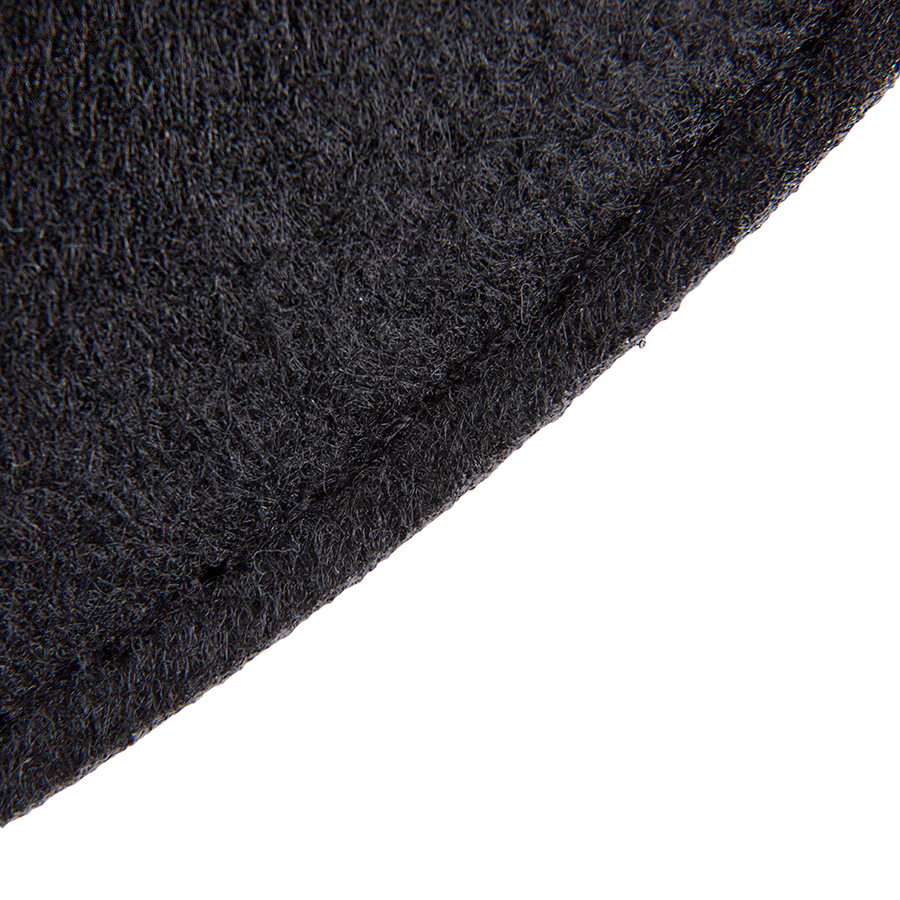 Detail schwarzes Sitzkissen aus Filz, vollfarbig bedruckbar