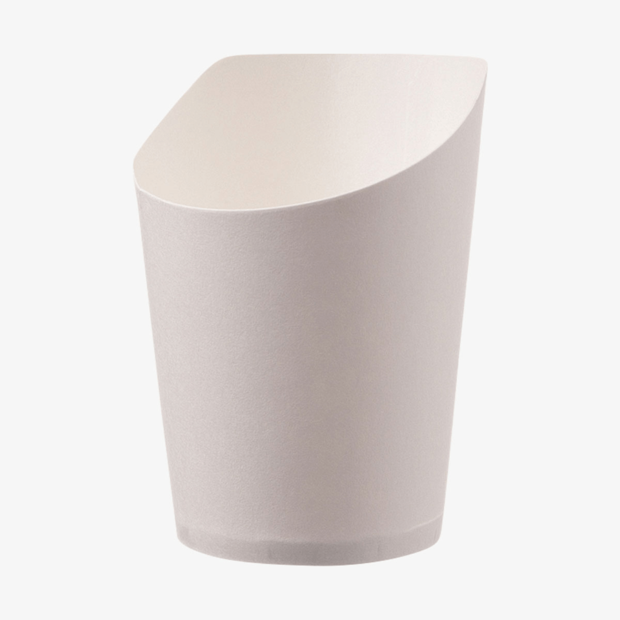 Weisser unbedruckter Wrapbecher im Format 5,5 x 10 cm