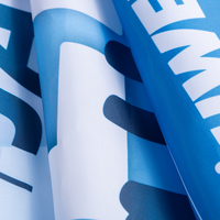 Stoff einer bedruckten Snowflag in der Detailansicht