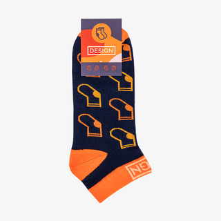 Klassische Sneakersocken im eigenen Design, mit individuellem Etikett