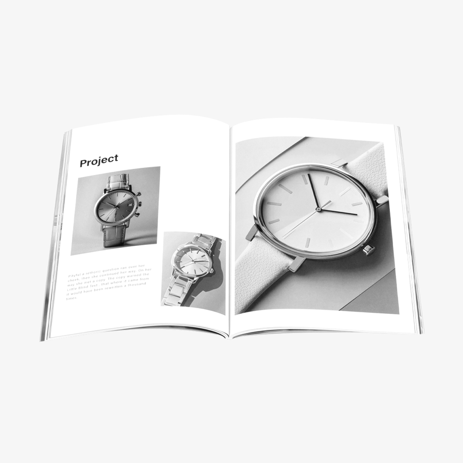 Aufgeschlagenes Softcover-Buch (DIN A5 hoch) mit Inhalt in Schwarz-Weiss