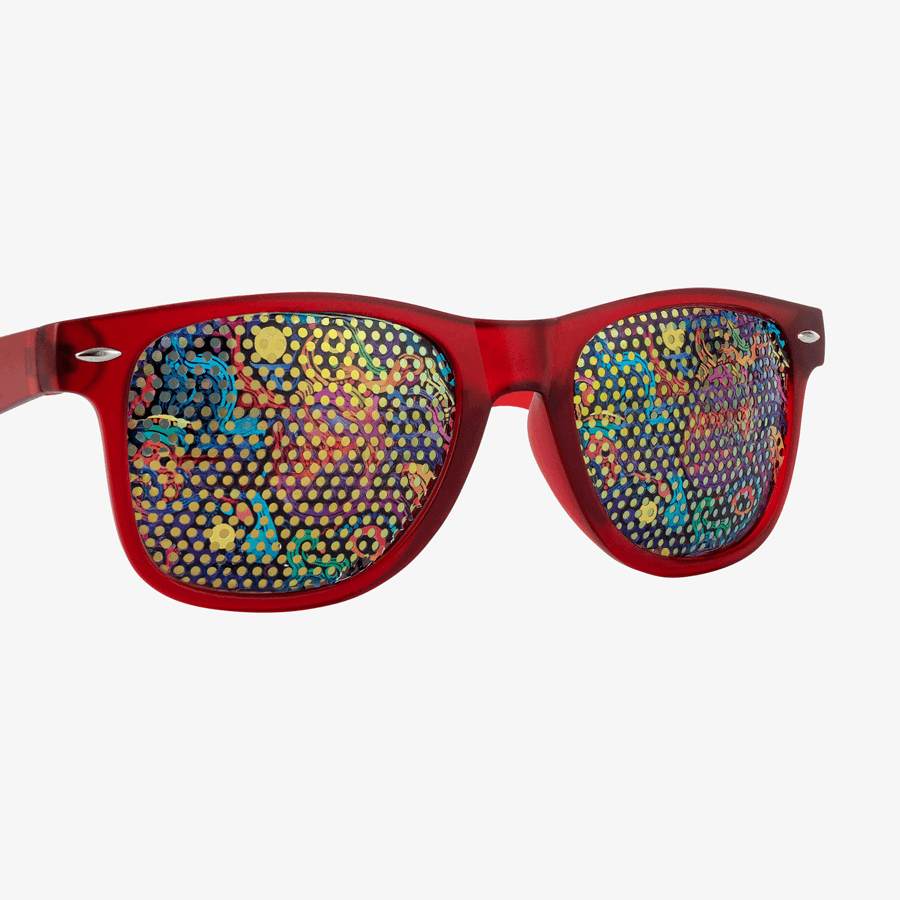 Einfarbige Sonnenbrille mit vollfarbigem Vision-Film-Druck auf den Gläsern