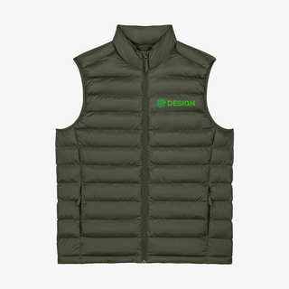 Grüne Steppweste für Herren mit Stickerei auf der Brust