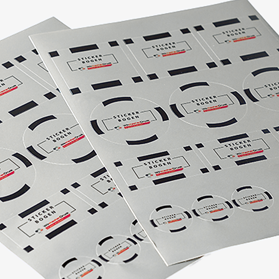 Silberne Stickerbogen