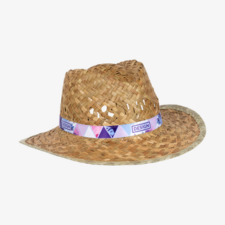Hochwertiger Unisex-Cowboxhut aus Stroh mit personalisiertem Hutband