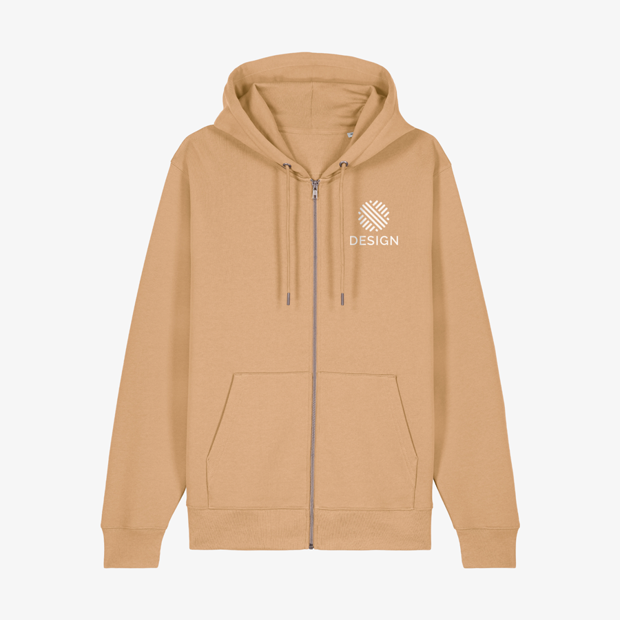 Organic-Sweatjacke für Damen von Stanley/Stella, vollfarbiger Digitaltransferdruck auf der Brust