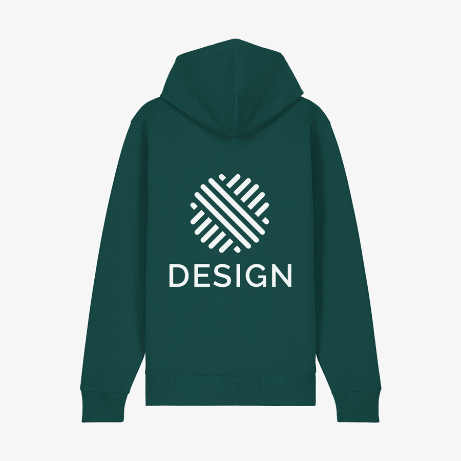 Organic-Sweatjacke für Herren von Stanley/Stella, vollfarbiger Digitaltransferdruck auf dem Rücken