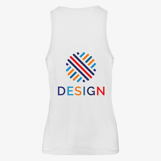 Herren-Tanktop Inspire von B&C Collection in Weiss und in der Rückansicht mit Druckmotiv