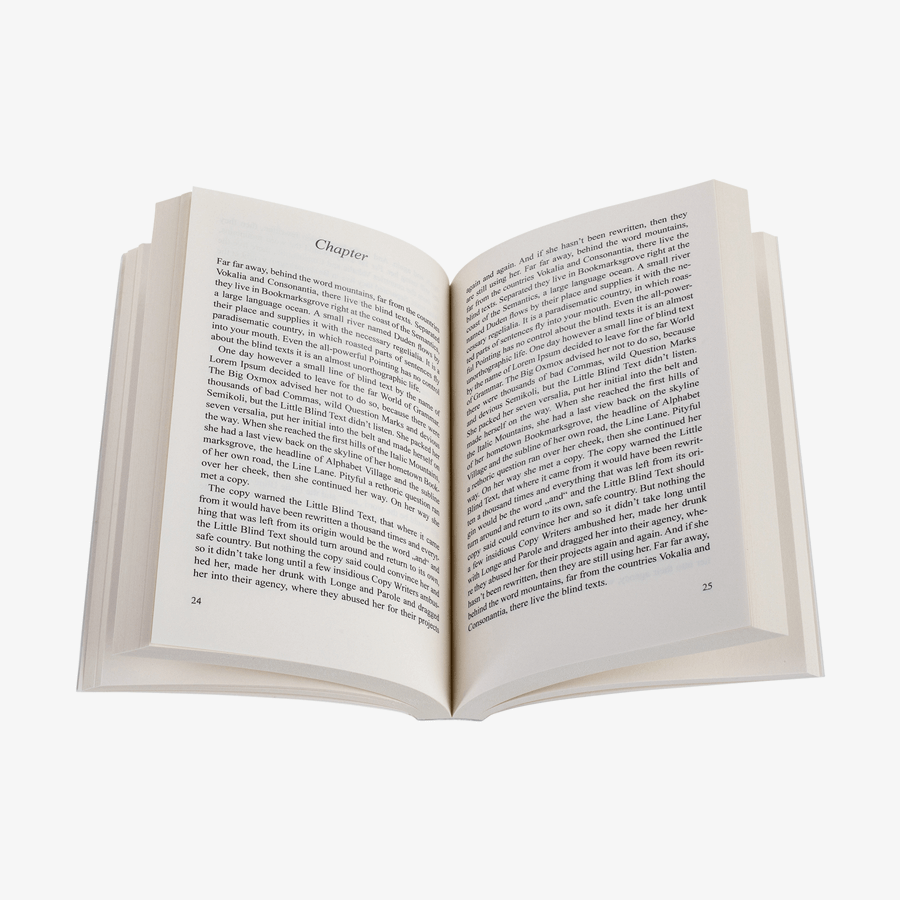 12,5 x 19 cm grosses Taschenbuch mit Softcover und 1/1-farbig bedruckten Seiten