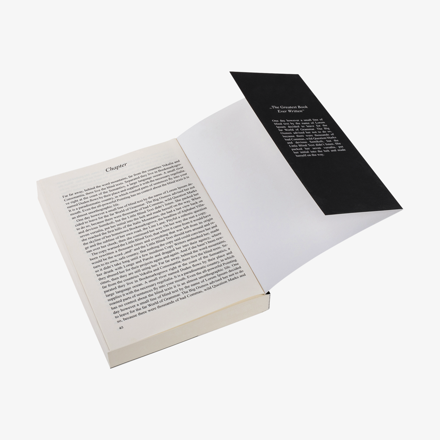 DIN-A5-Taschenbuch mit Softcover und Klappenbroschur hinten und vorne