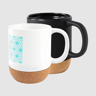 XXL-Tasse als Keramiktasse mit Korkboden für 420 ml Inhalt, bedruckt sowie ohne Werbeanbringung