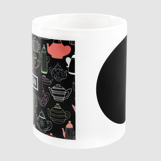 Individuell bedruckbare Tasse mit Kreide mit 300 ml Fassungsvermögen
