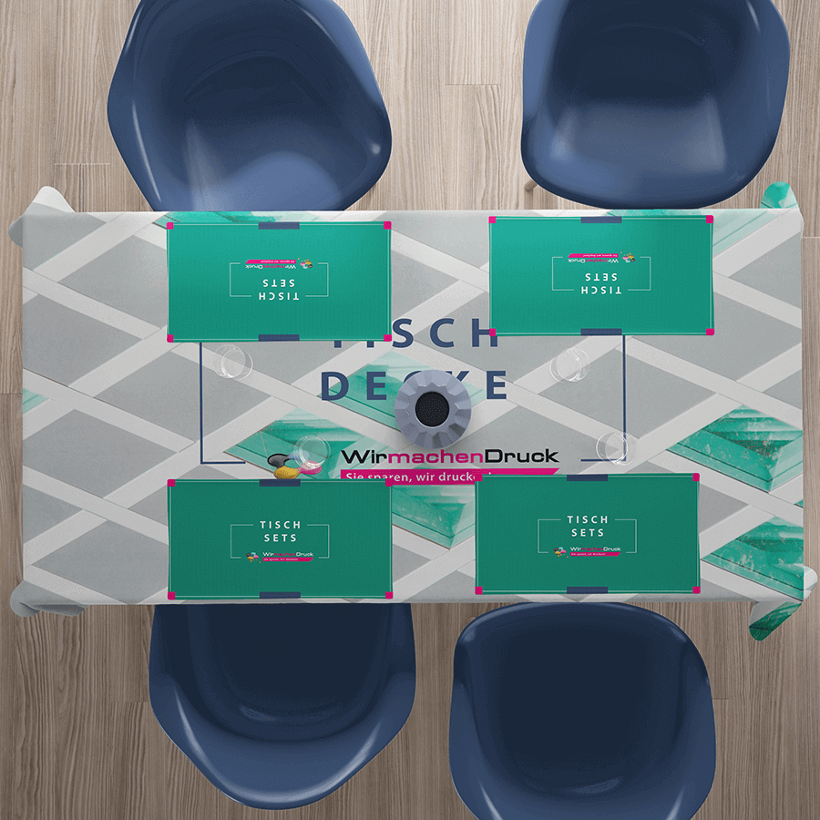Bedrucktes und personalisiertes Tischset aus Papier im Querformat