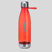 Transparente Sportflasche rot Tampondruck